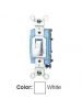 Leviton 1203-LHW - 15 Amp - 120 Volt - Toggle Lighted Handle - Illuminated OFF 3-Way AC Quiet Switch - White
